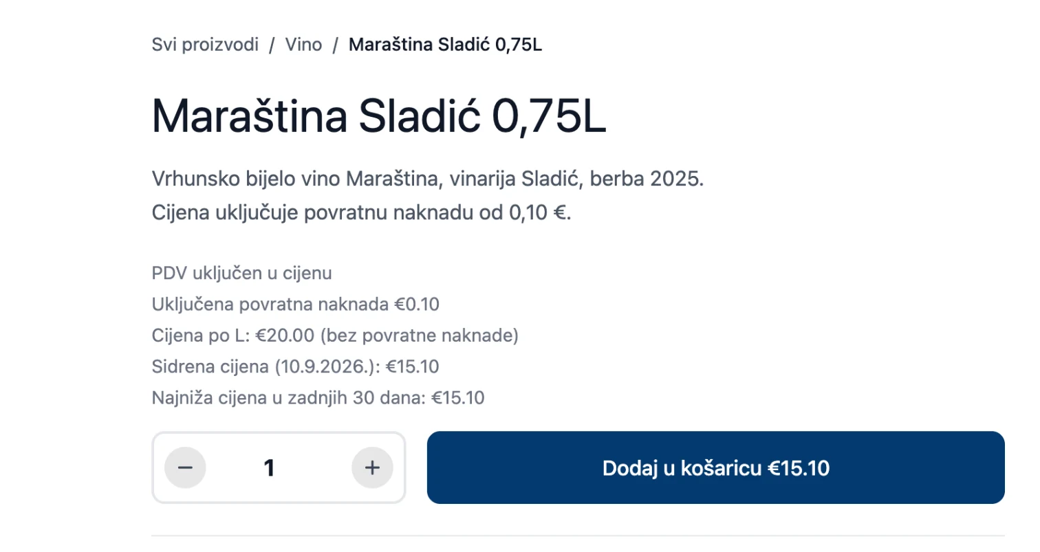 Stranica proizvoda u web shopu annilasica.hr